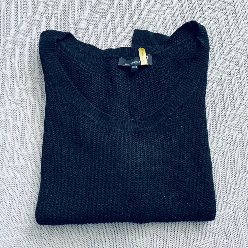 Laura black sheer scoop neck sweater